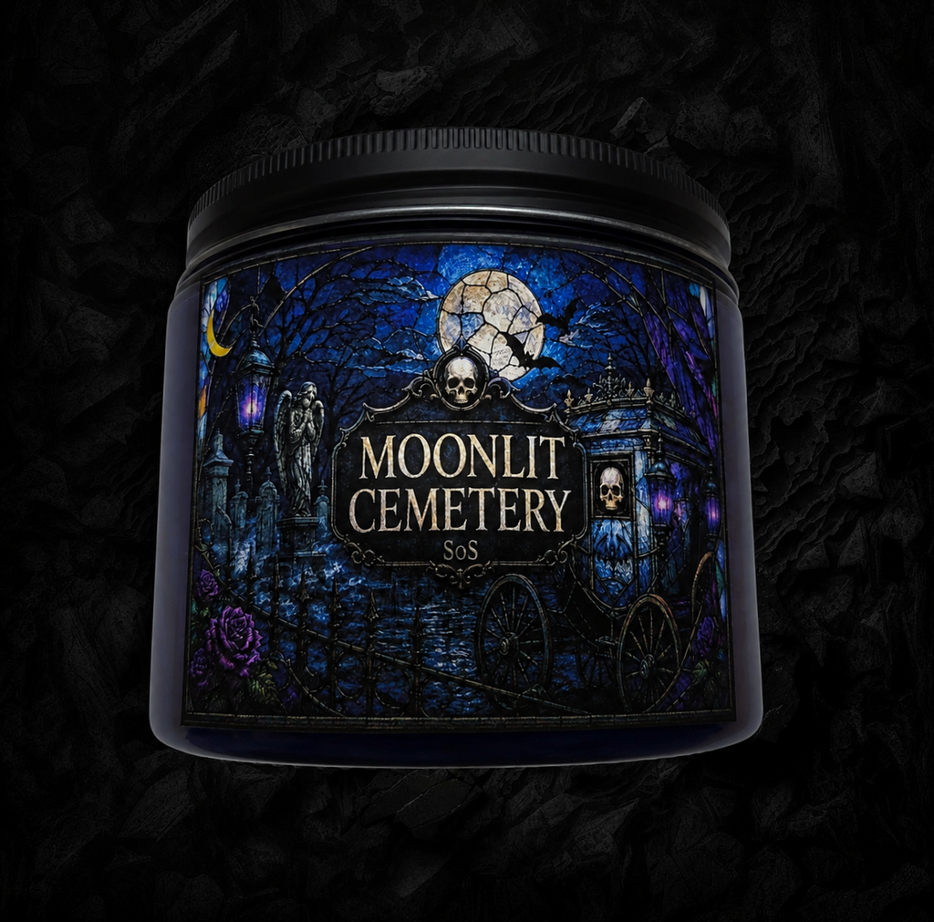 Moonlit Cemetery Candle